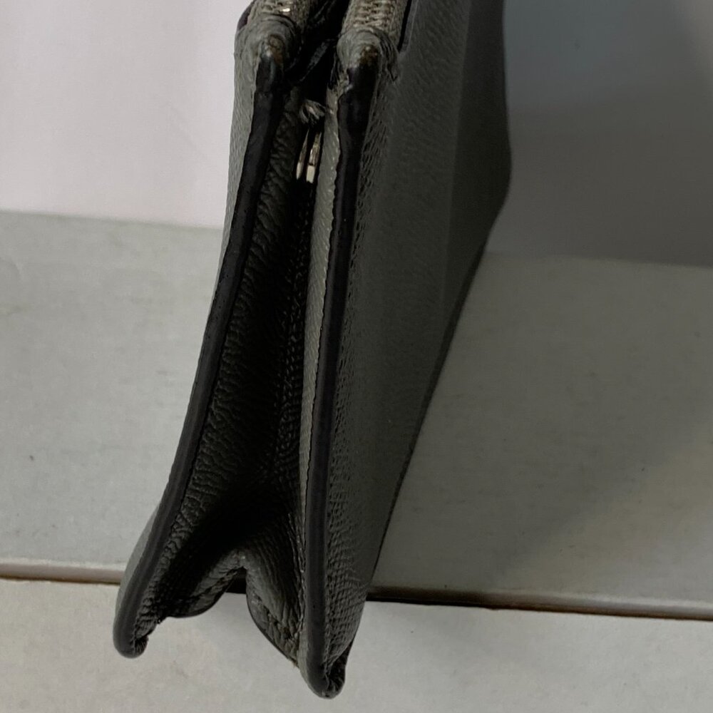 Coach  Double Zip Wristlet – Gray Crossgrain Leather - Picture 6 of 14
